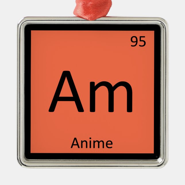Am - Anime Animation Kemi Periodiska Systemet Julgransprydnad Metall (Framsidan)