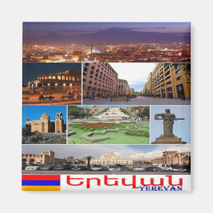 AM - Armenien - Yerevan - I Kärlek - Collage Magnet