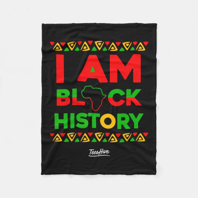 Am Black History Afrocentric African American Fleecefilt (Framsidan)