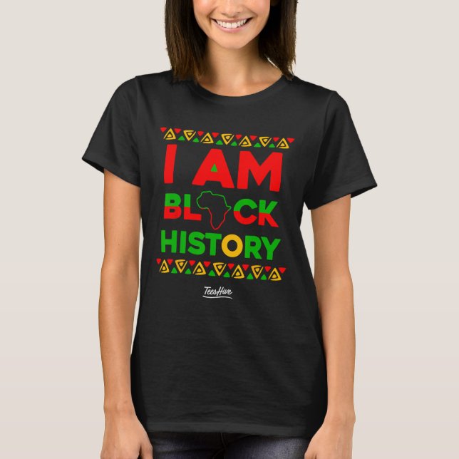 Am Black History Afrocentric African American T Shirt (Framsida)