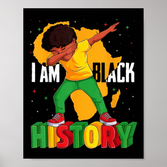 Am Black History Kid Dabbing Black History African Poster (Framsidan)