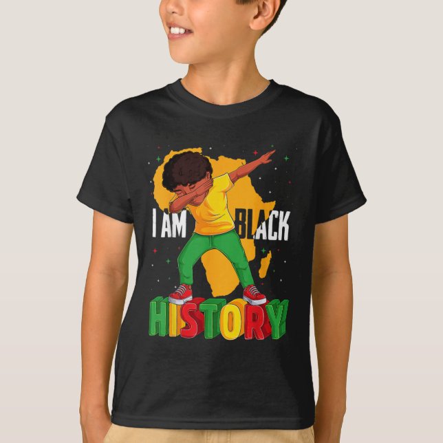 Am Black History Kid Dabbing Black History African T Shirt (Framsida)
