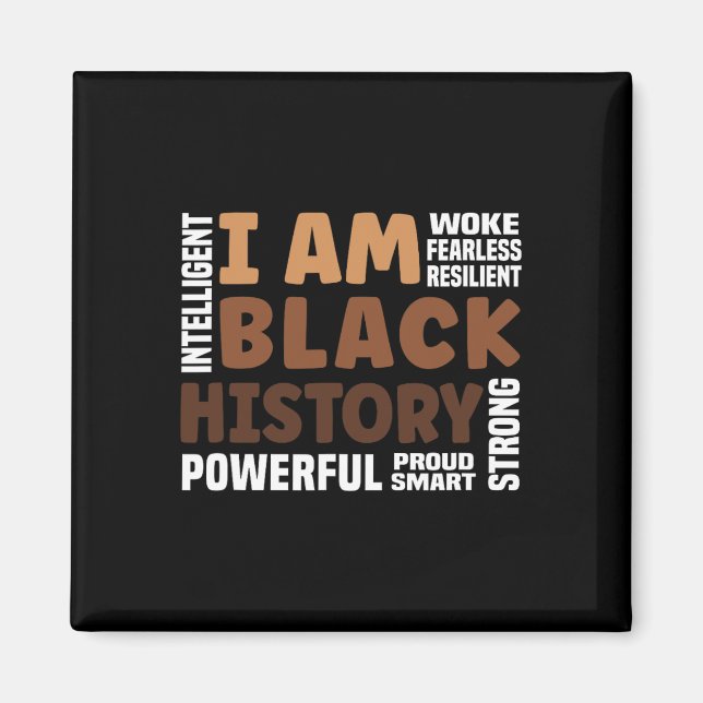 Am Black History Month med stark stolthet Magnet (Framsidan)