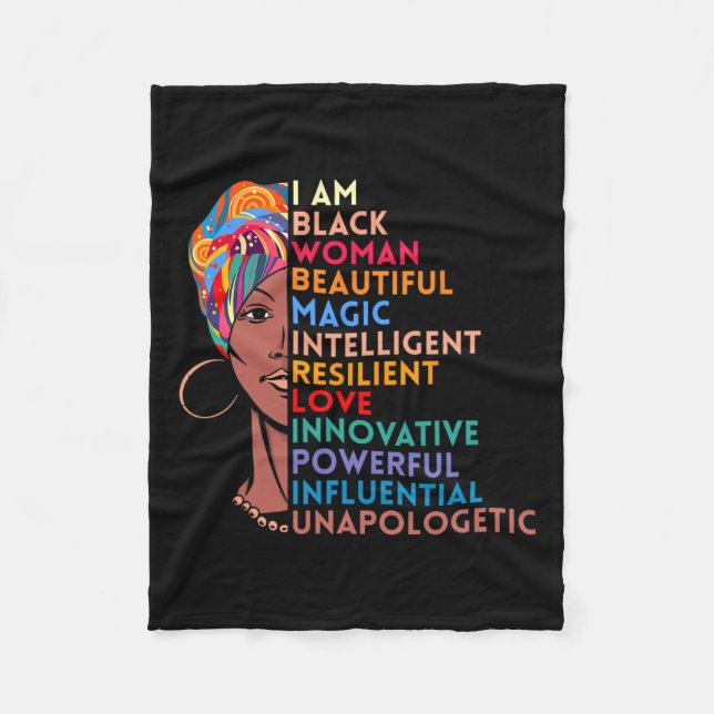 Am Black Woman African American Gift Black History Fleecefilt (Framsidan)