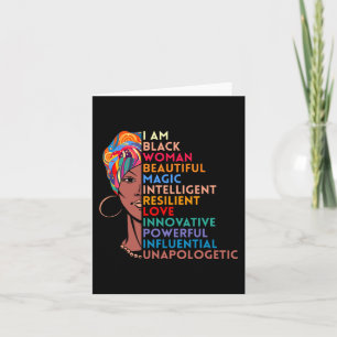 Am Black Woman African American Gift Black History Kort