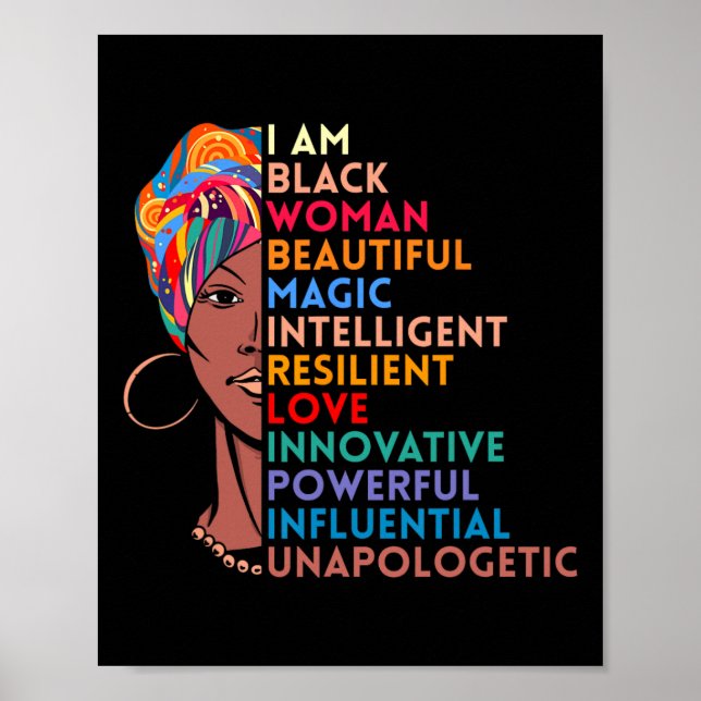 Am Black Woman African American Gift Black History Poster (Framsidan)