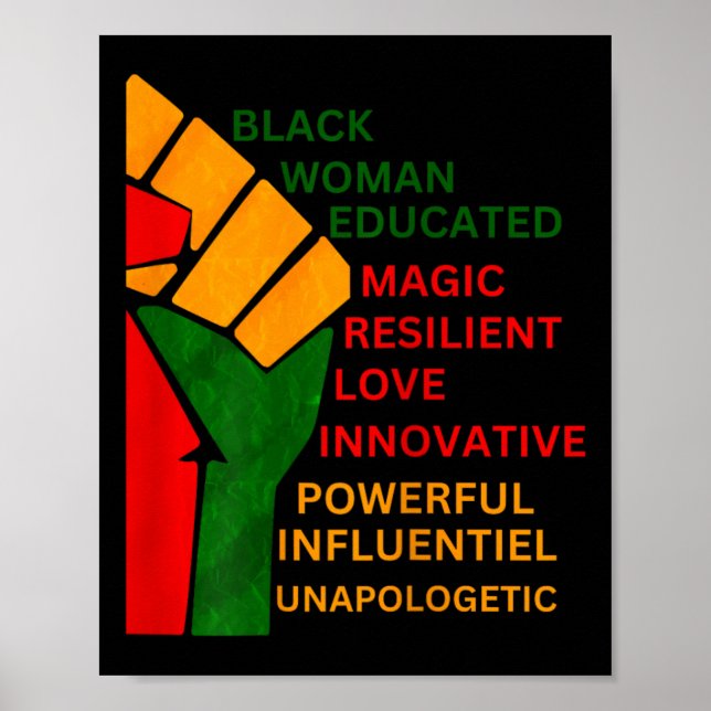 Am Black Woman Unapologetiskt Black History Mont Poster (Framsidan)