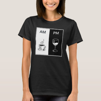 AM Coffee PM Vin Funny Caffeine Sprit Drinking Lo T Shirt