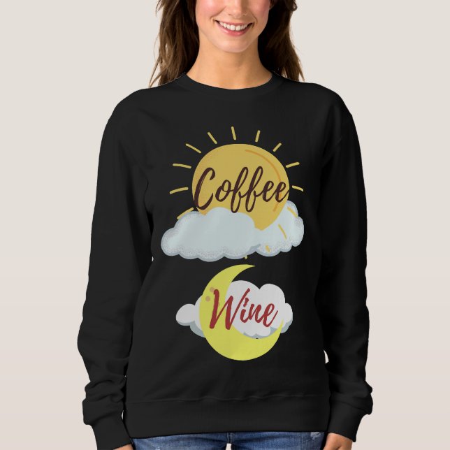 Am Coffee Pm Vin T Shirt (Framsida)