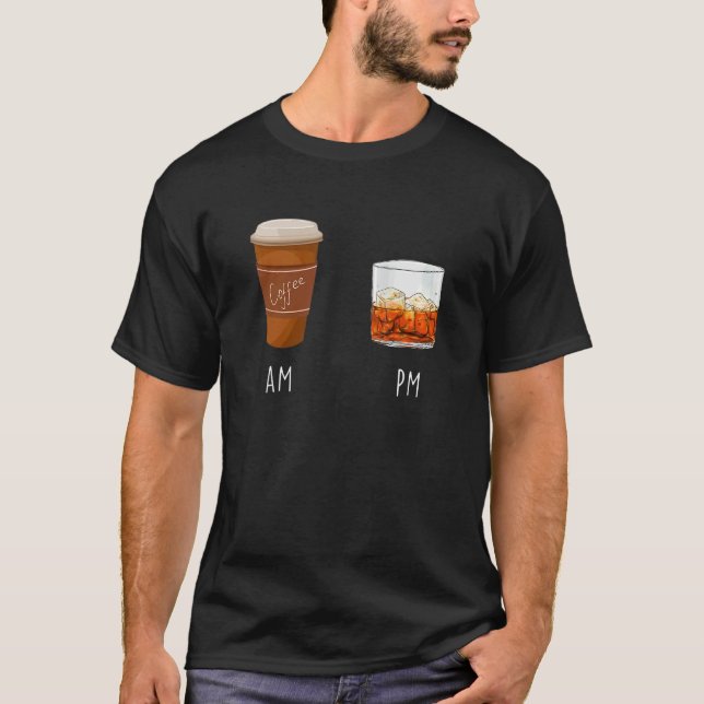 AM Coffee PM Win 20 T Shirt (Framsida)