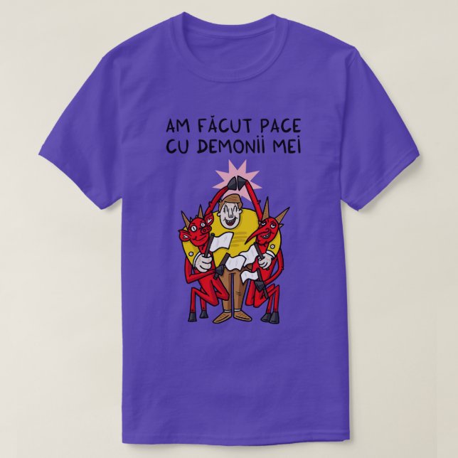 Am facut rate cu demonii mei t shirt (Design framsida)