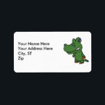 AM- Funny Gator-Adressetiketter Adressetikett<br><div class="desc">Cute tecknad alligator med attityddesign på adressetiketter,  underbar även för sportfantaster.</div>