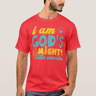 Am Gods Mighty Little Warrior Christian Kids Girls T Shirt