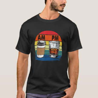 AM Kaffe PM Whiskey Drinking Manar Kvinnor T Shirt