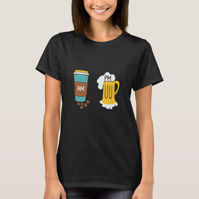 AM Kaffe PM Win 10 T Shirt (Framsida)