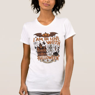 Am kärlek Halloween spökhus skelett pumpa_1 T Shirt