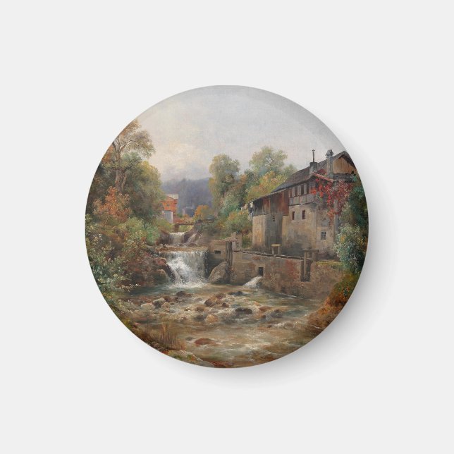 "Am Mühlenbach" (av Mill Stream) Magnet (Framsidan)