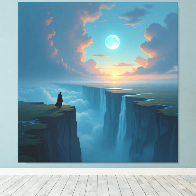 „Am Rand des Abgrunds – Zwischen Mut und Mysterium Canvastryck (Insitu (trägolv))