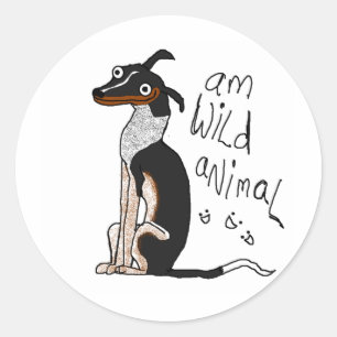 Am Vild Animal Runt Klistermärke