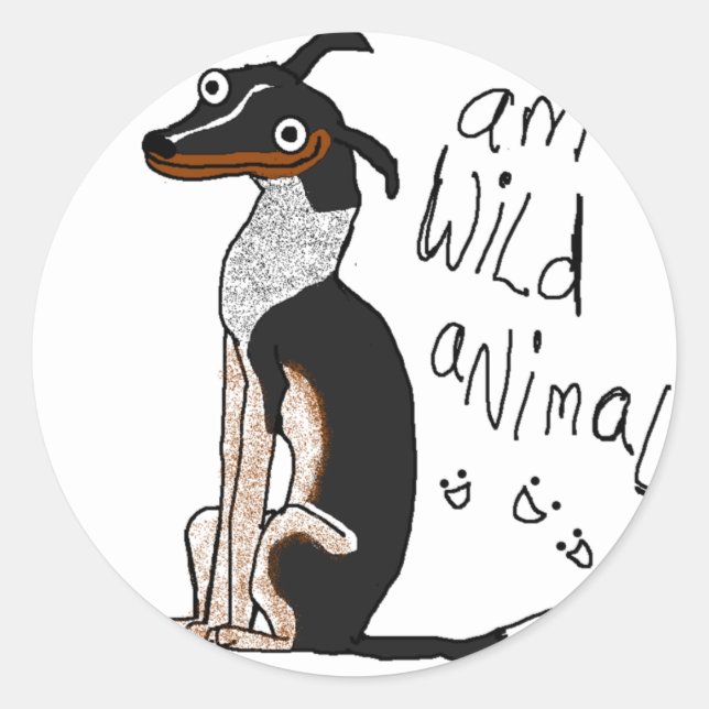 Am Vild Animal Runt Klistermärke (Framsida)