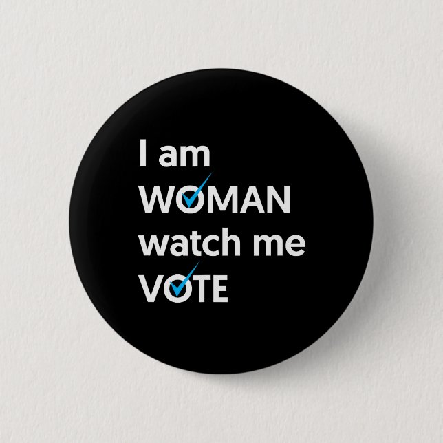 Am Woman Watch Me Vote 2024 Blue Wave Vote Knapp (Framsida)