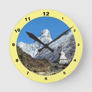 Ama Dablam & Stupa, Sagarmatha, Himalayas, Nepal Rund Klocka