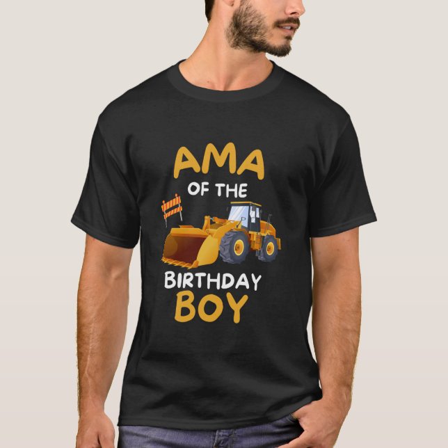 AMA för Birthday Boy Construction Lastbil Driver T Shirt (Framsida)