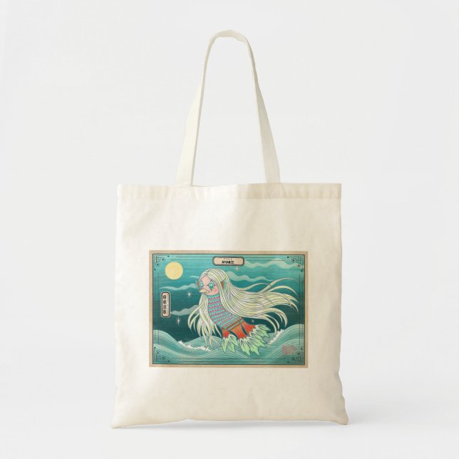 Amabie- Healing Spirit Tote Bag アマビエ　疫病退散 Tygkasse (Framsidan)