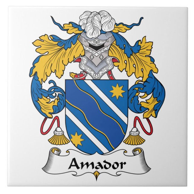 Amador familjvapensköld kakelplatta (Framsidan)