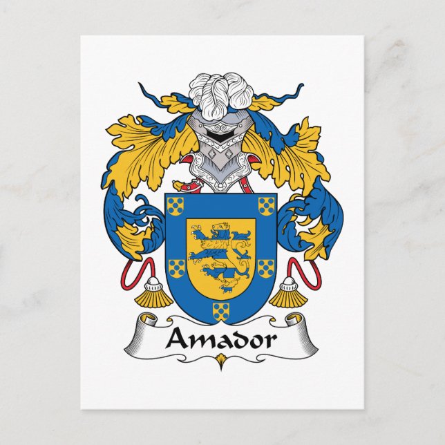 Amador Family Crest Vykort (Framsida)