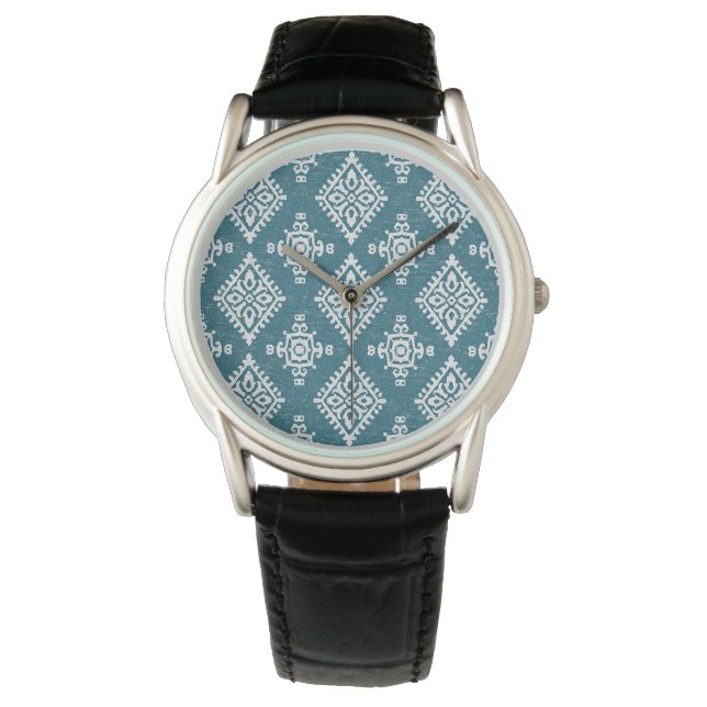 Amadora Teal Blue Mönster Armbandsur (Framsida)