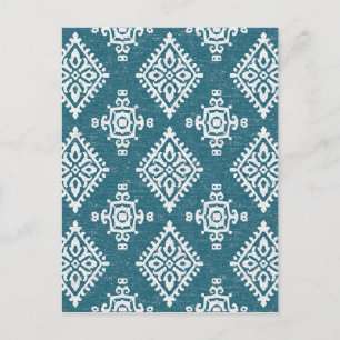 Amadora Teal Blue Mönster Vykort