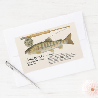 Amago (Oncorhynchus masou ishikawae) – Japansk lax Rektangulärt Klistermärke