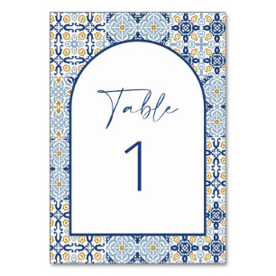 Amalfi Blue and Gult Tile Bordsnummer
