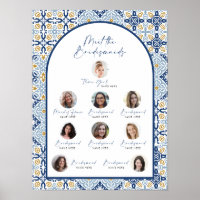 Amalfi Blue Tile Möt Bridesmaids Bride Shower