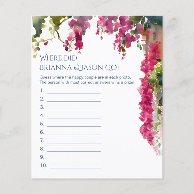 Amalfi bridal shower games where did they go (Framsida)