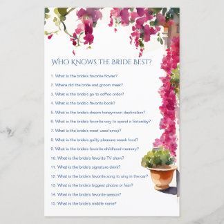 Amalfi bridal shower games who knows bride best
