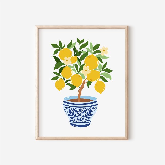 Amalfi Chinoiserie Gingerkruka Citron Gren Konst Poster (Skapare uppladdad)