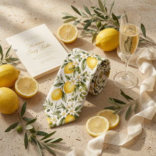 Amalfi Citron Botanisk Italiensk Sommar Bröllop Slips
