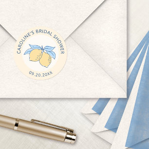 Amalfi Citron Bröllopsfest Runt Klistermärke