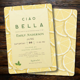 Amalfi Citron Bröllopsshowers Inbjudan | Ciao Bell