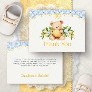 Amalfi Citron Italiensk Baby Shower Tackkort Tack Kort