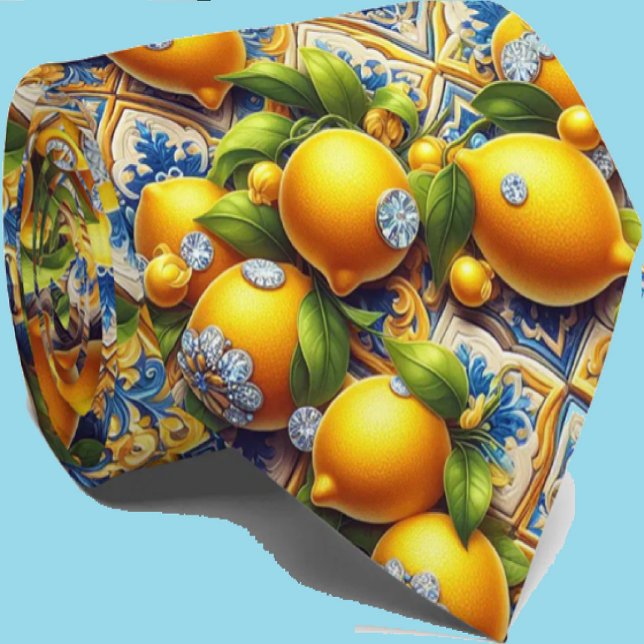 Amalfi Citron Medelhavet Falska DIamantar Falsk Si Slips (Skapare uppladdad)