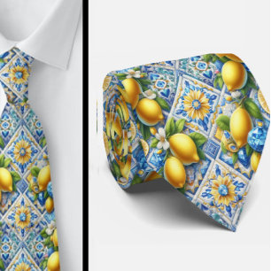 Amalfi Citron Medelhavet Falska DIamantar Falsk Si Slips