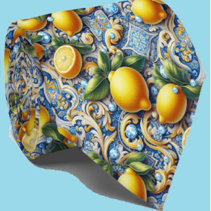 Amalfi Citron Medelhavet Falska DIamantar Falsk Si Slips