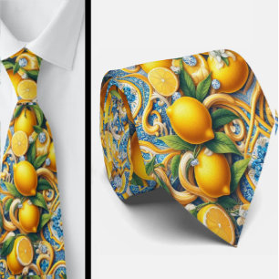 Amalfi Citron Medelhavet Falska DIamanter Falsk Si Slips