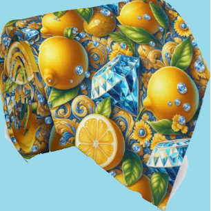 Amalfi Citron Medelhavet Falska Diamanter Falsk Si Slips