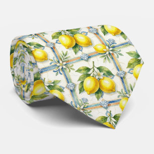Amalfi Citron Medelhavet Falska DIamanter Falsk Si Slips