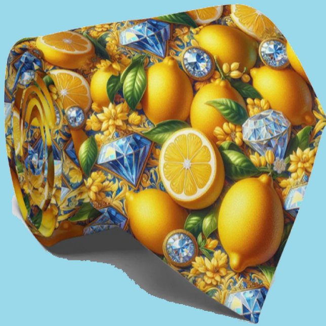 Amalfi Citron Mediterranean Fauxdiamanter Fauxsilk Slips (Skapare uppladdad)