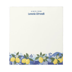 Amalfi Citron Personlig Italiensk Citron Citrus Anteckningsblock